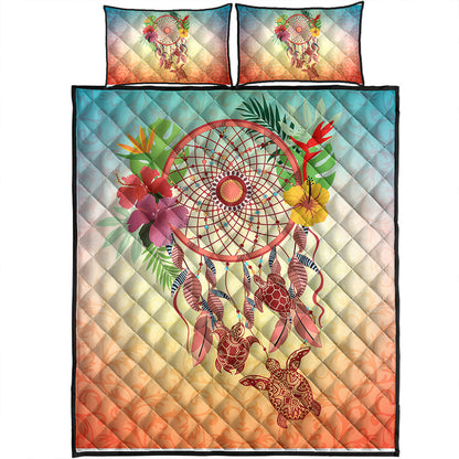 Hawaii Quilt Bed Set Flower Dreamcatcher