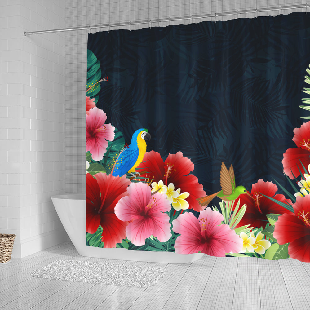 Hawaii Shower Curtain Forest Hibiscus