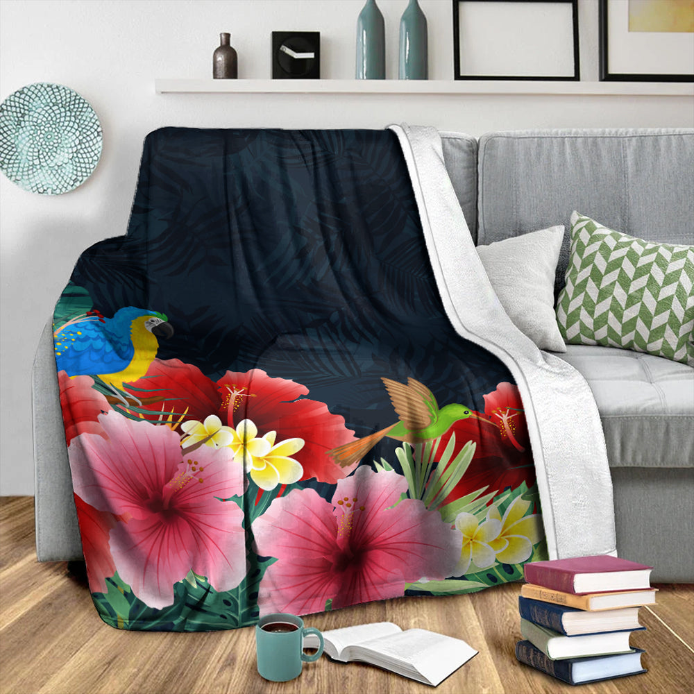 Hawaii Premium Blanket Forest Hibiscus