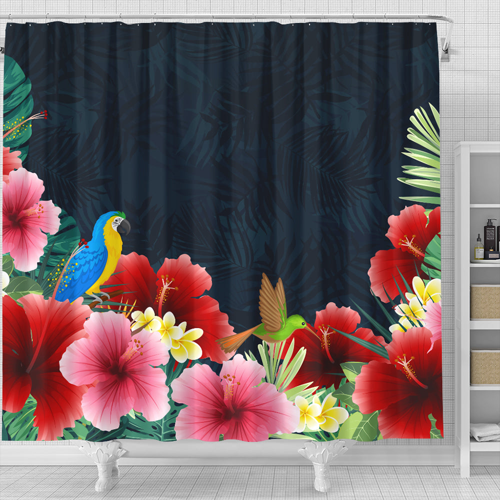 Hawaii Shower Curtain Forest Hibiscus