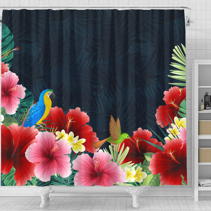 Hawaii Shower Curtain Forest Hibiscus