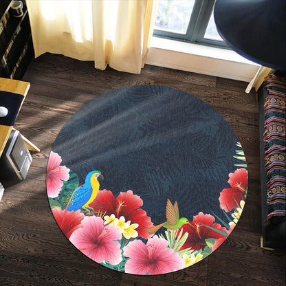 Hawaii Round Rug Forest Hibiscus