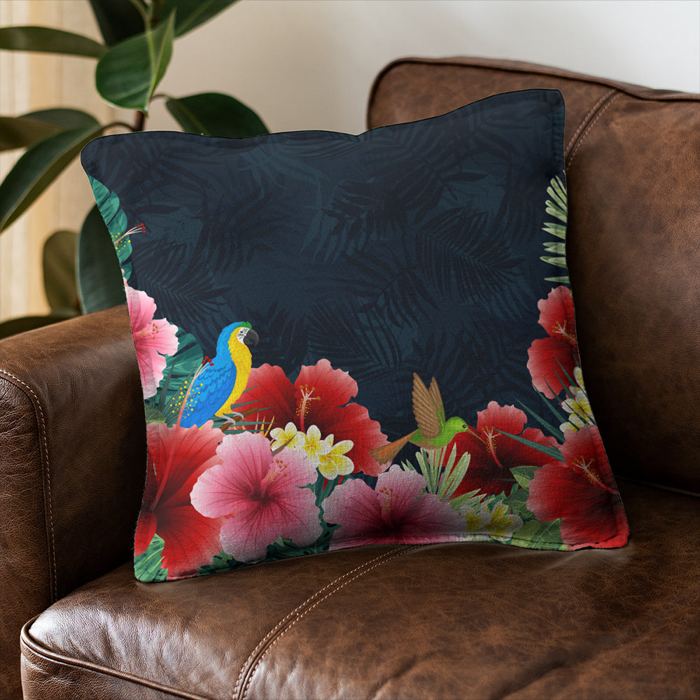 Hawaii Pillow Cover Forest Hibiscus