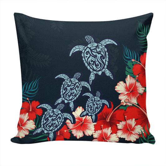 Hawaii Pillow Cover Four Turtle Hibiscus Tropical