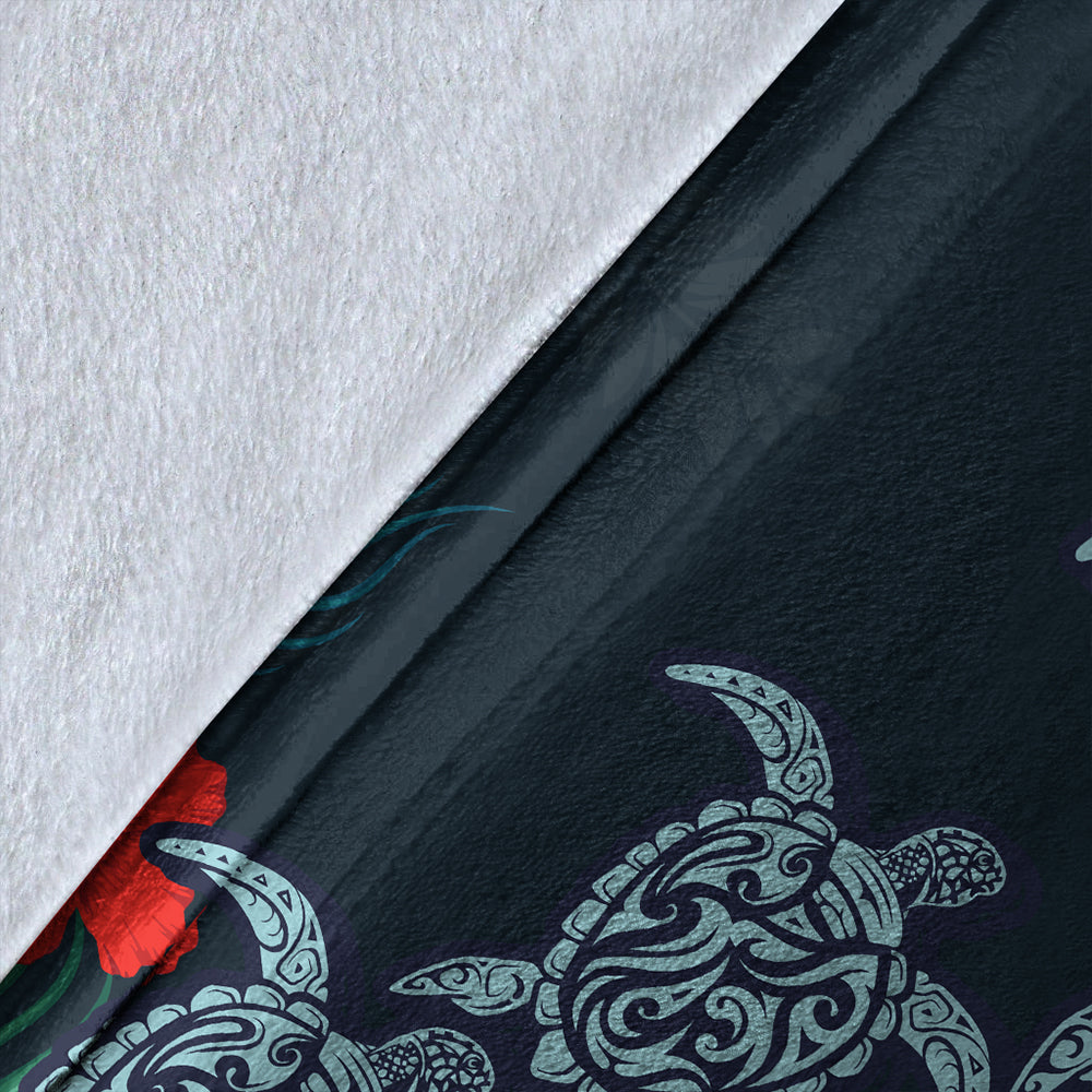 Hawaii Premium Blanket Four Turtle Hibiscus Tropical