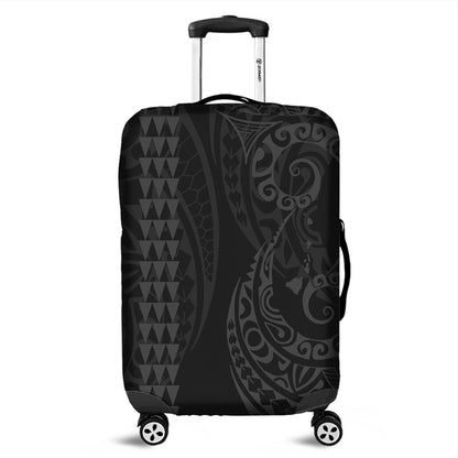 Hawaii Luggage Cover Hawaiian Map Kakau Style Gray