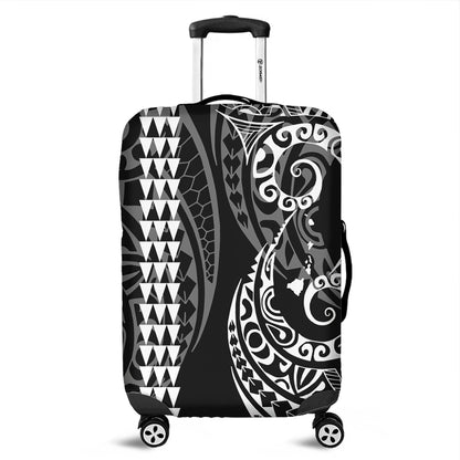 Hawaii Luggage Cover Hawaiian Map Kakau Style White