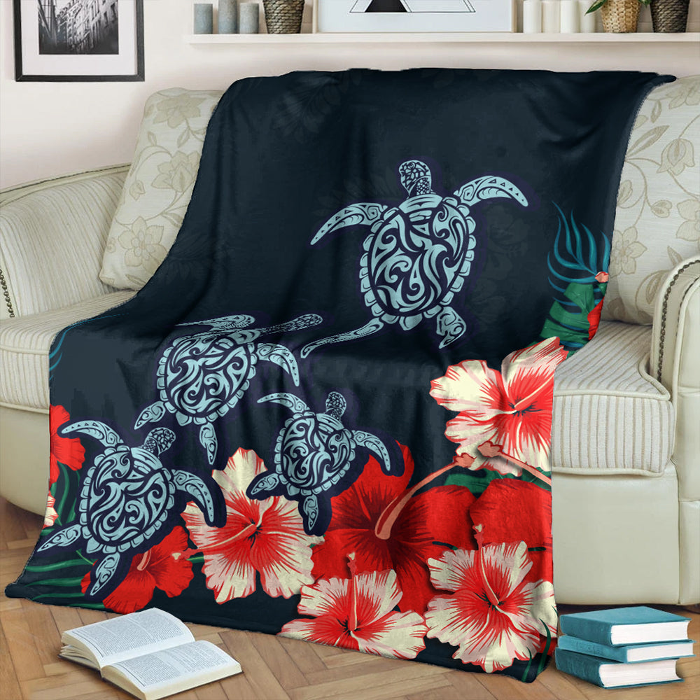 Hawaii Premium Blanket Hibiscus And Turtle Skillful