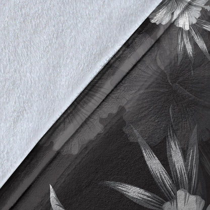 Hawaii Premium Blanket Hibiscus B&W