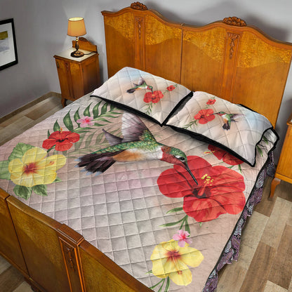 Hawaii Quilt Bed Set Hibiscus Bird