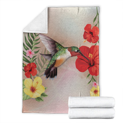 Hawaii Premium Blanket Hibiscus Bird