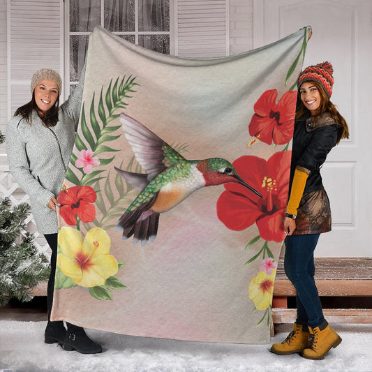 Hawaii Premium Blanket Hibiscus Bird
