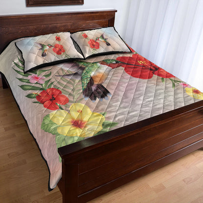 Hawaii Quilt Bed Set Hibiscus Bird
