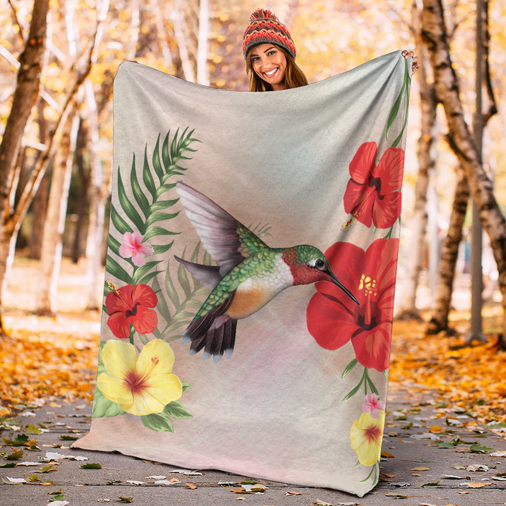 Hawaii Premium Blanket Hibiscus Bird