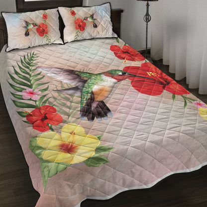 Hawaii Quilt Bed Set Hibiscus Bird