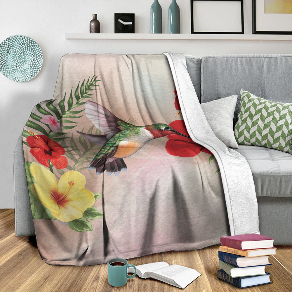 Hawaii Premium Blanket Hibiscus Bird