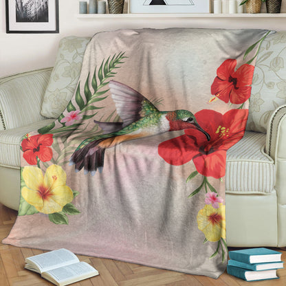Hawaii Premium Blanket Hibiscus Bird