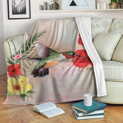 Hawaii Premium Blanket Hibiscus Bird