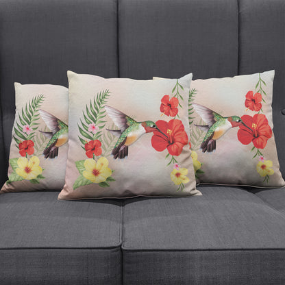 Hawaii Pillow Cover Hibiscus Bird