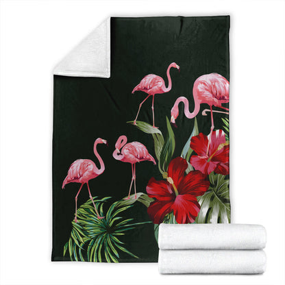 Hawaii Premium Blanket Hibiscus Flamingo
