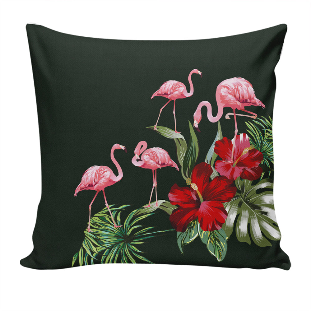 Hawaii Pillow Cover Hibiscus Flamingo