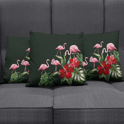Hawaii Pillow Cover Hibiscus Flamingo