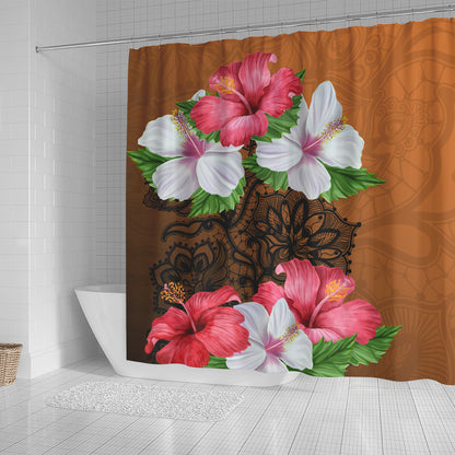 Hawaii Shower Curtain Hibiscus Flower Polynesia
