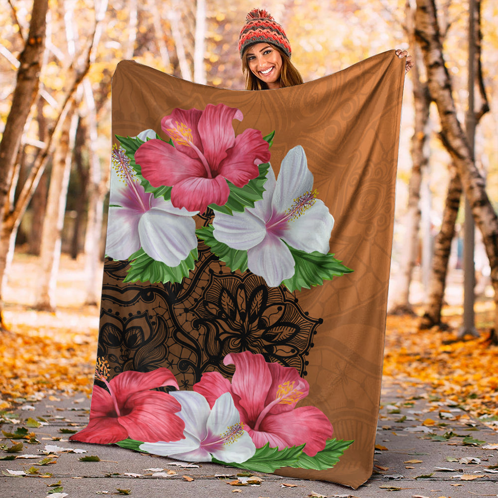 Hawaii Premium Blanket Hibiscus Flower Polynesia