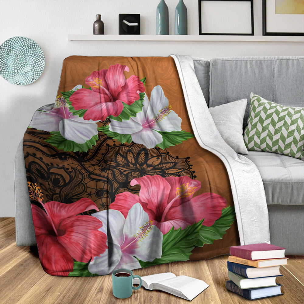 Hawaii Premium Blanket Hibiscus Flower Polynesia