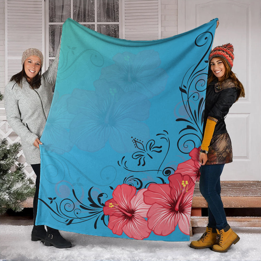 Hawaii Premium Blanket Hibiscus Flower Red