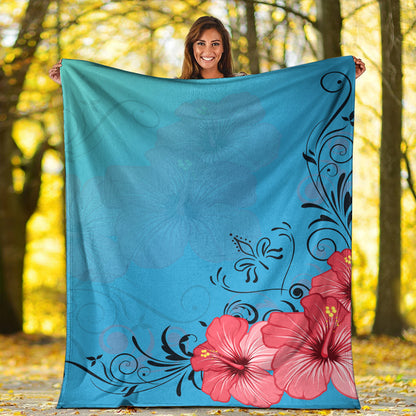 Hawaii Premium Blanket Hibiscus Flower Red