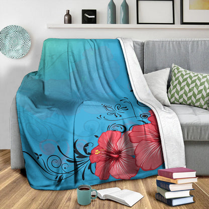 Hawaii Premium Blanket Hibiscus Flower Red