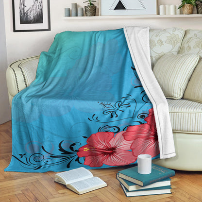 Hawaii Premium Blanket Hibiscus Flower Red