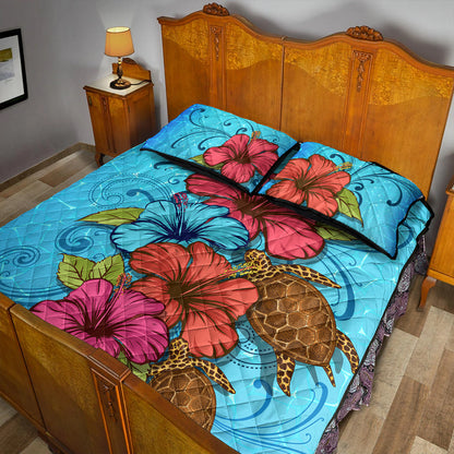 Hawaii Quilt Bed Set Hibiscus Flower Soulful