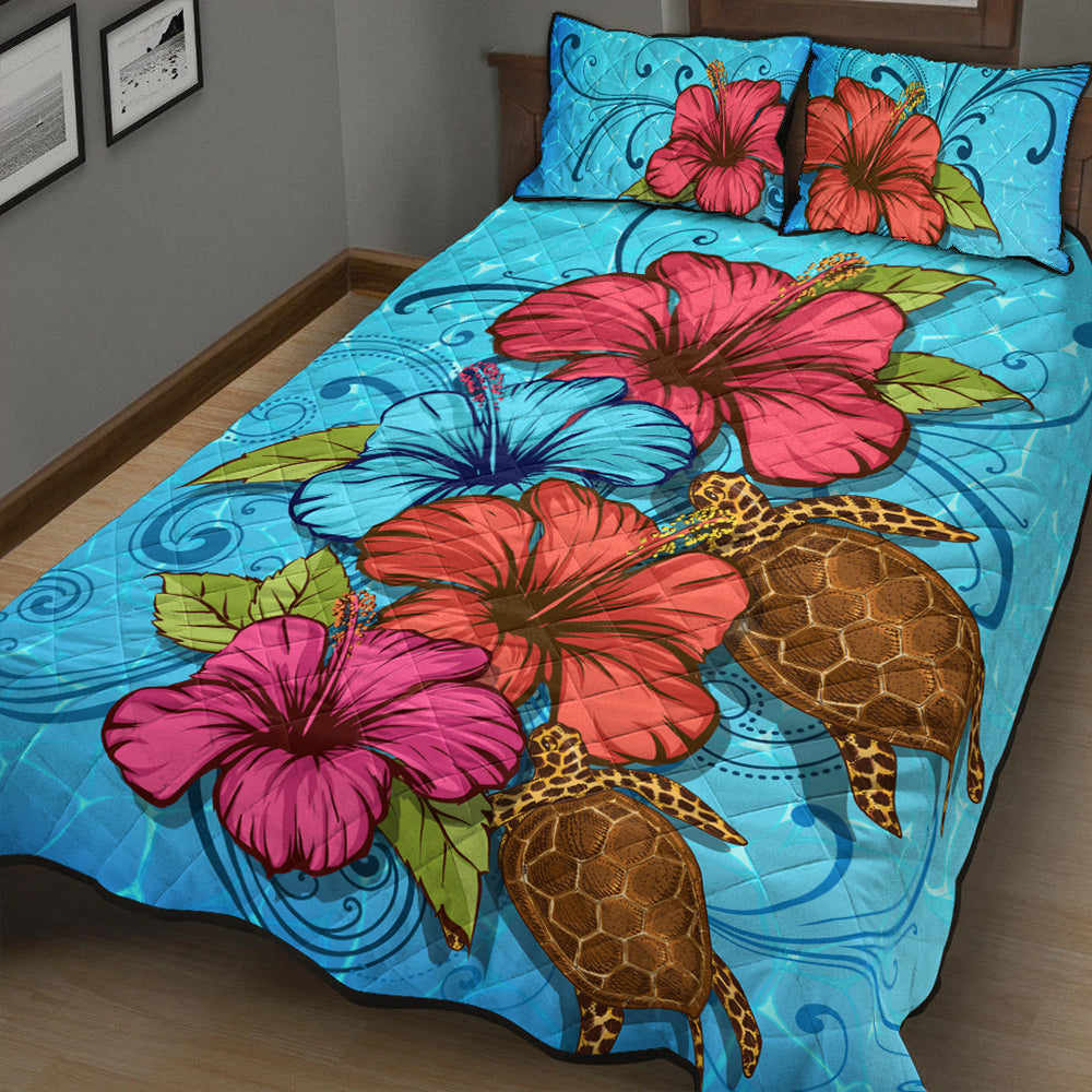 Hawaii Quilt Bed Set Hibiscus Flower Soulful