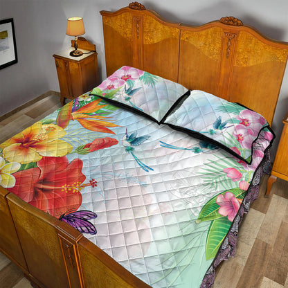 Hawaii Quilt Bed Set Hibiscus In Jung
