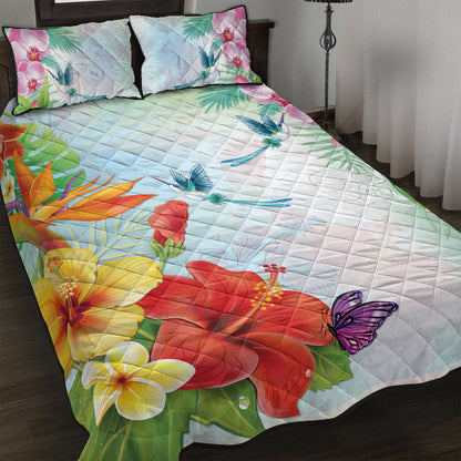 Hawaii Quilt Bed Set Hibiscus In Jung