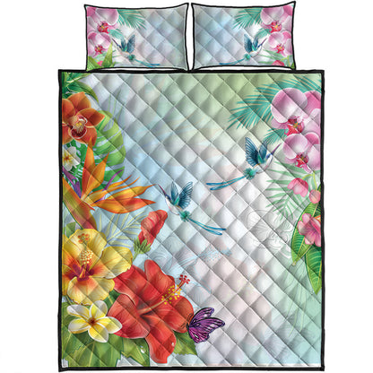 Hawaii Quilt Bed Set Hibiscus In Jung