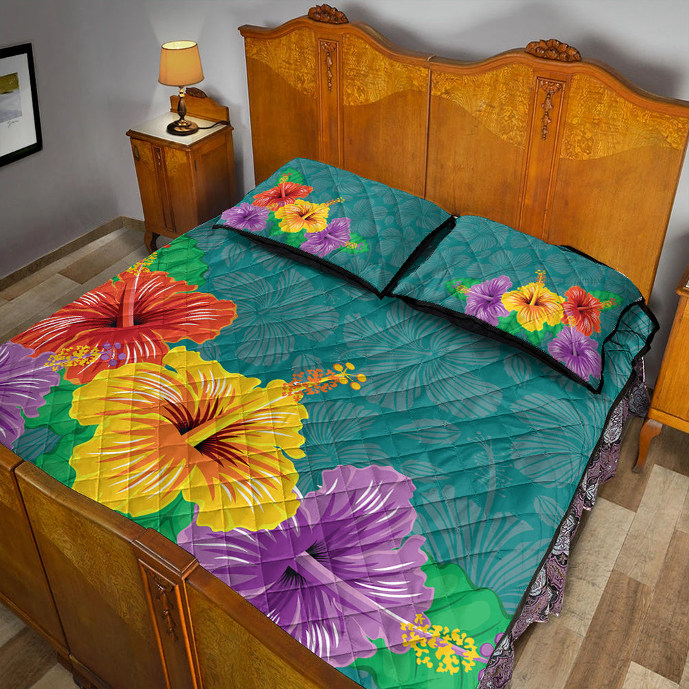 Hawaii Quilt Bed Set Hibiscus More Color