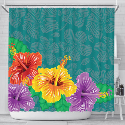 Hawaii Shower Curtain Hibiscus More Color