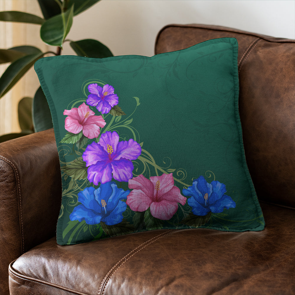Hawaii Pillow Cover Hibiscus More Colorful