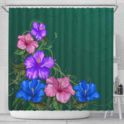 Hawaii Shower Curtain Hibiscus More Colorful