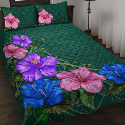 Hawaii Quilt Bed Set Hibiscus More Colorful