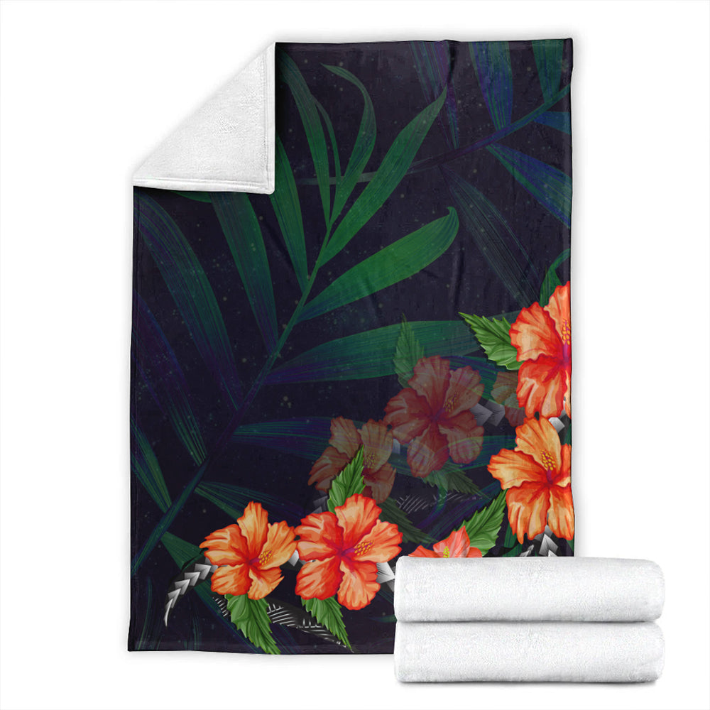 Hawaii Premium Blanket Hibiscus Palm Background