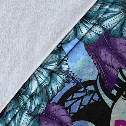 Hawaii Premium Blanket Hibiscus Polynesian Hula Girl