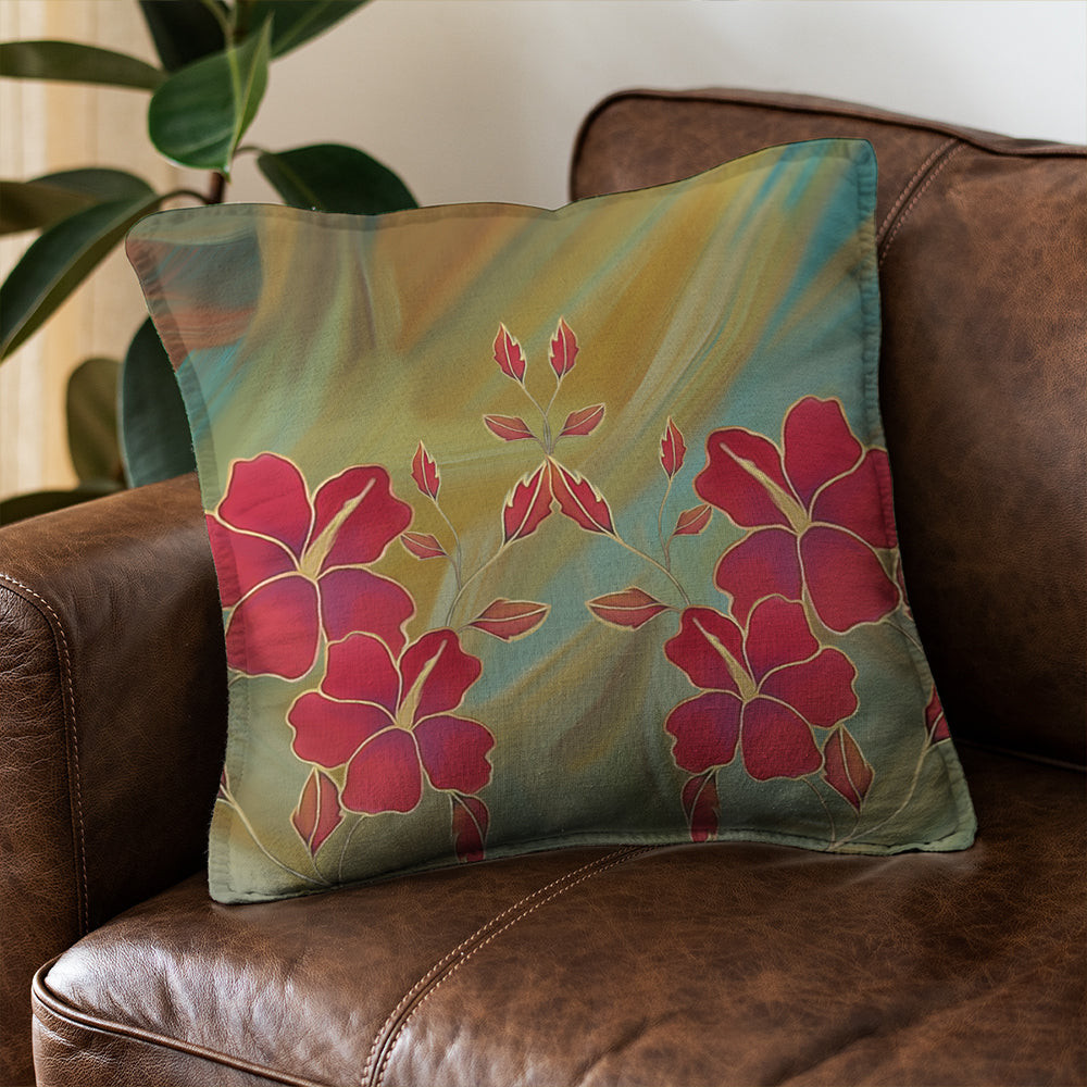 Hawaii Pillow Cover Hibiscus Water Color