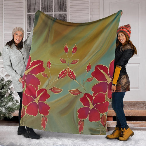 Hawaii Premium Blanket Hibiscus Water Color