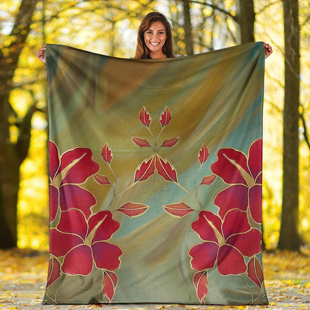 Hawaii Premium Blanket Hibiscus Water Color
