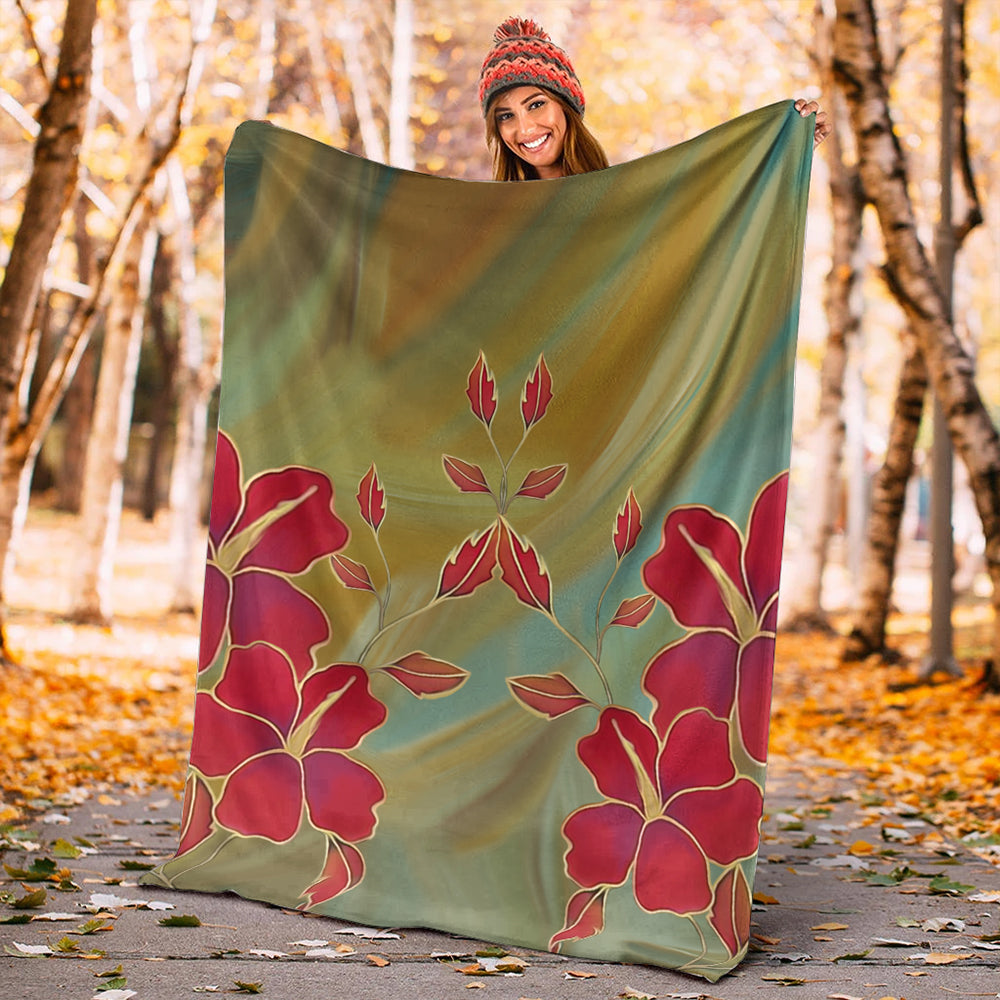 Hawaii Premium Blanket Hibiscus Water Color