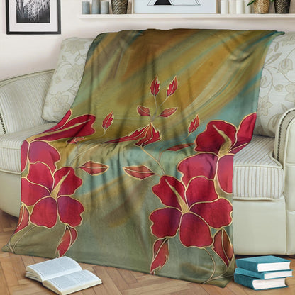 Hawaii Premium Blanket Hibiscus Water Color